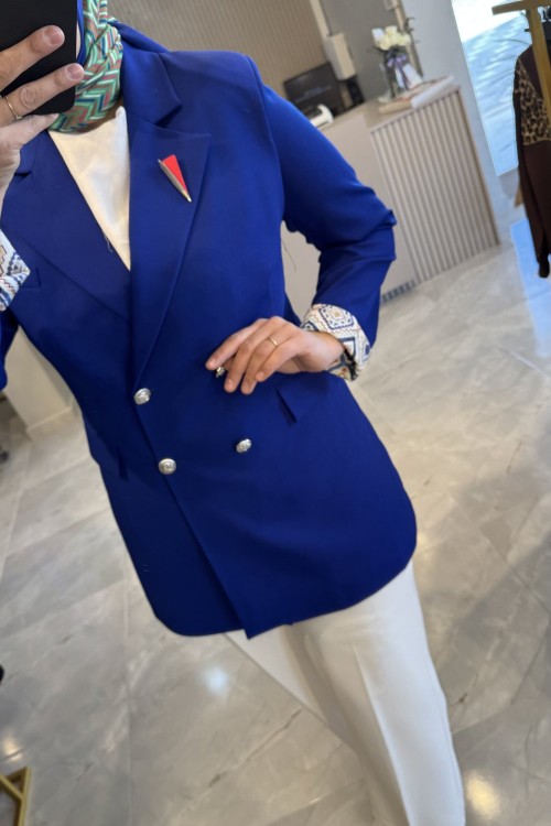 Orn Blazer ceket Saks Mavisi
