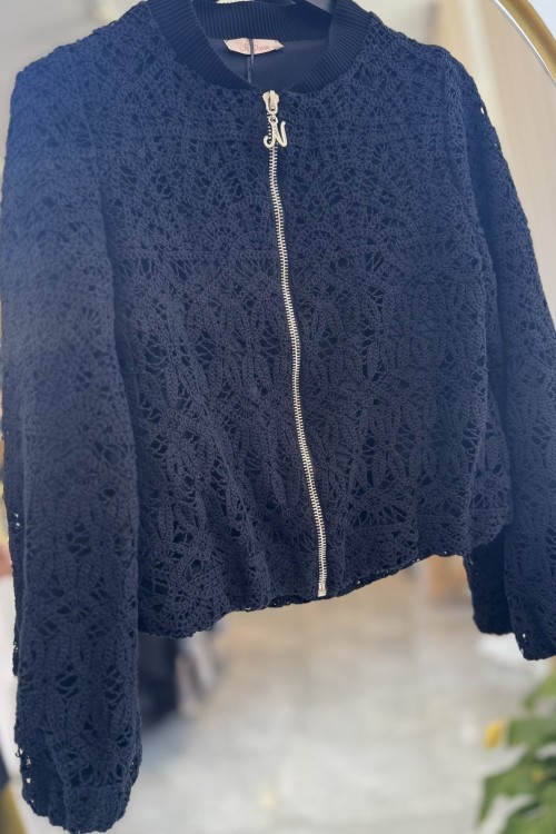 NPRİVE GÜPÜR DETAY CEKET Siyah