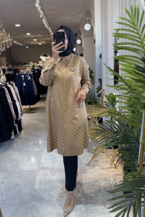 NPRIVE JAKAR GİY ÇIK TUNİK 9492 Vizon