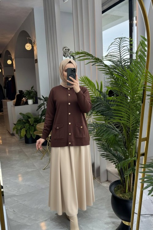 ARMİNE 4120 HIRKA Kahverengi