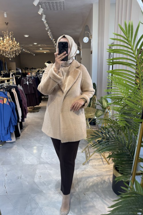 NPRİVE 4070 DOUBLE KOL ANGORA KABAN Latte