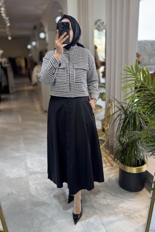 NPRİVE 5214 KAZAYAĞI BOMBER CEKET Siyah Ekru