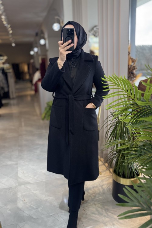 NPRİVE 5240 MONO YAKA KABAN Siyah