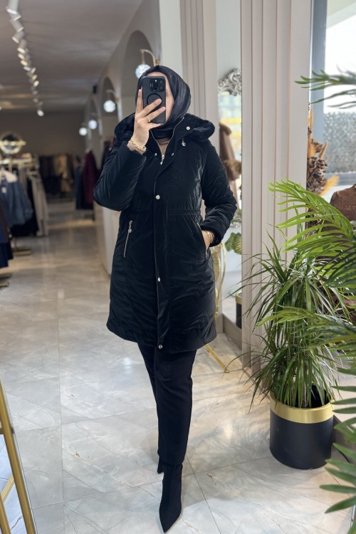 NPRİVE 4342 BEL BÜZGÜ DETEY KAPİTONE KABAN Siyah