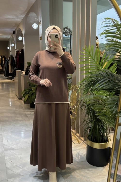 NPRİVE 7043 BROŞ DET.KAZAK Kahverengi