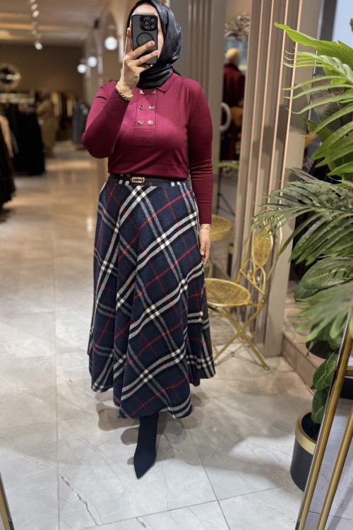 EKOSE BR DESENN KAŞE ETEK Lacivert