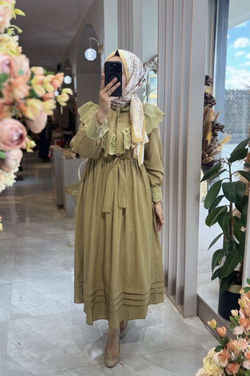 GÜLENDAM ELBİSE Yağ Yeşili