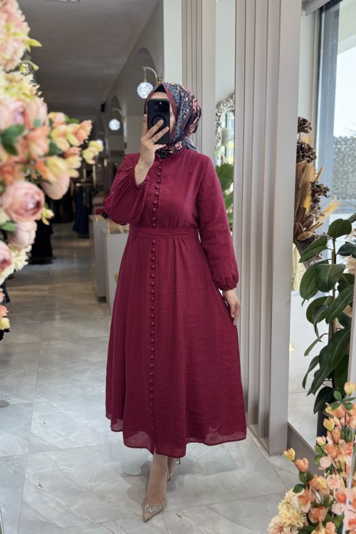 ANGELİNA ELBİSE Bordo