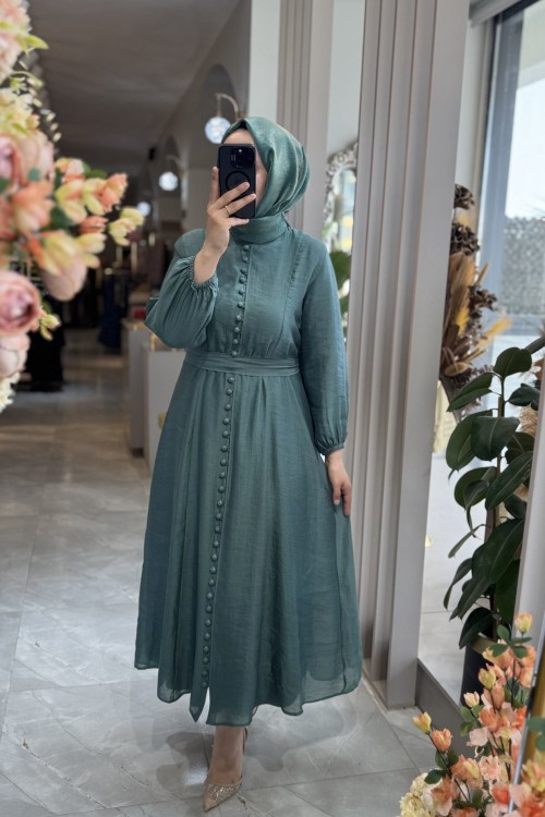 ANGELİNA ELBİSE Su Yeşili