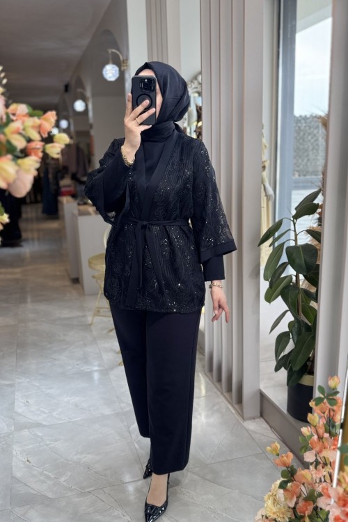 MOON 3 LÜ TAKIM Siyah