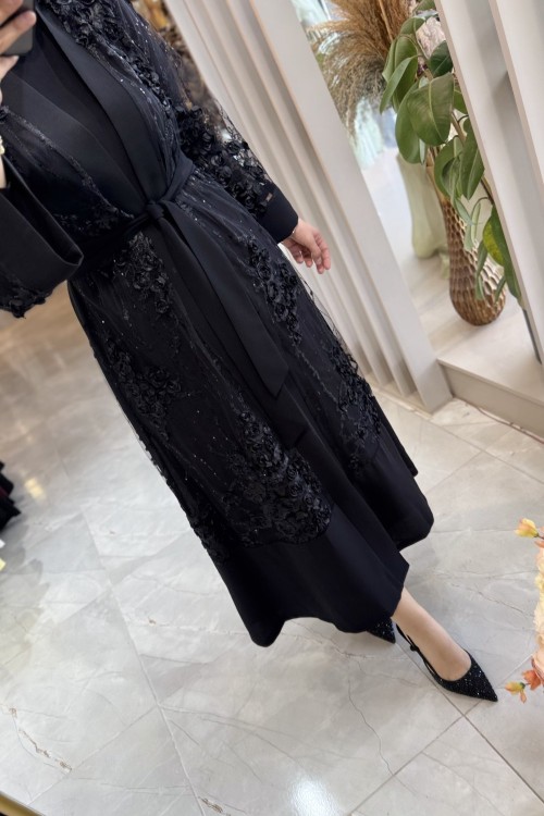 RAVZA ABAYA TAKIM Siyah